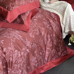 Hot selling 4 pcs cotton home textiles red patchwork duvet cover digital printing bedding set