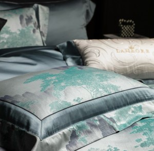 Luxury home textile color-woven jacquard green 100s Egyptian long-staple cotton duvet cover bedding set