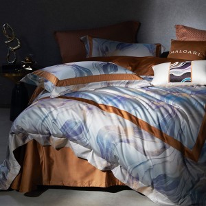 Premium home textile 80s long-staple cotton yarn-dyed jacquard breathable bedding set