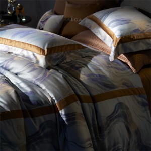 Premium home textile 80s long-staple cotton yarn-dyed jacquard breathable bedding set