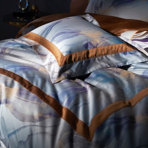 Premium home textile 80s long-staple cotton yarn-dyed jacquard breathable bedding set