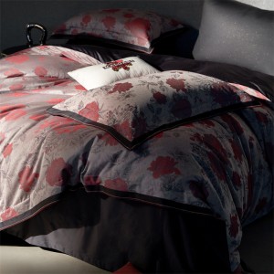 Premium home textile 80s long-staple cotton yarn-dyed jacquard breathable bedding set