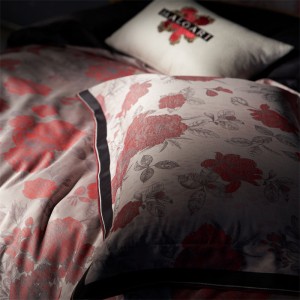 Premium home textile 80s long-staple cotton yarn-dyed jacquard breathable bedding set