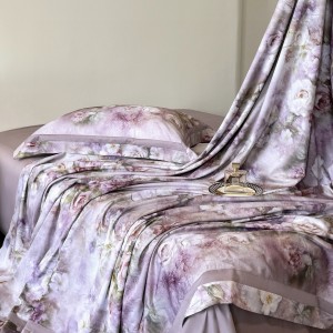 High-grade Tencel cotton brushed digital printing quilt cover bed sheet four-pieces bedding set