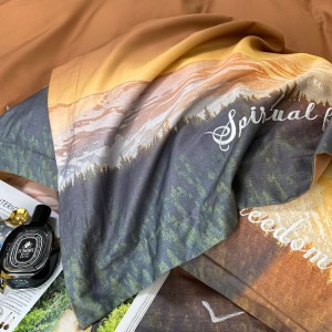 High quality 500TC home textiles brown cotton digital printing bedding set supplier