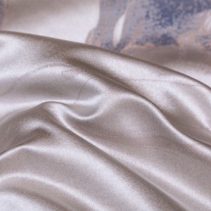 Premium silver 100% mulberry silk yarn-dyed jacquard comforter cover bed sheets four-pieces bedding set