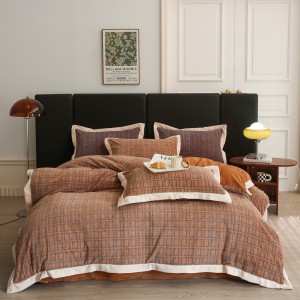 Winter warm 230gsm velvet home textiles printing duvet cover brown bedding set supplilier