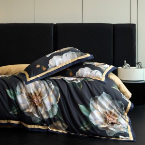 Premium 100s long-staple cotton digital printing comforter cover four pieces bedding set