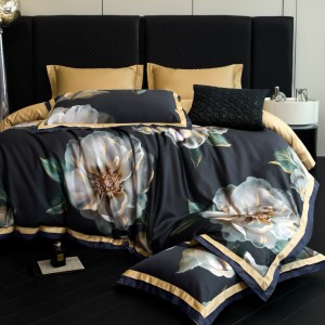 Premium 100s long-staple cotton digital printing comforter cover four pieces bedding set