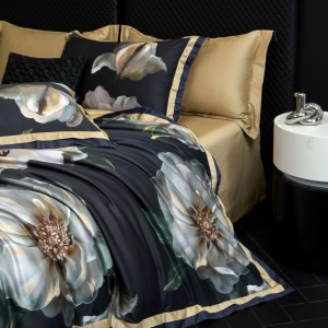 Premium 100s long-staple cotton digital printing comforter cover four pieces bedding set