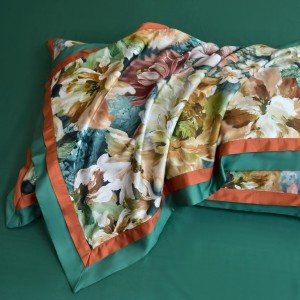 Green high grade 100% long-staple cotton home textile digital printing duvet cover 4 pcs bedding set