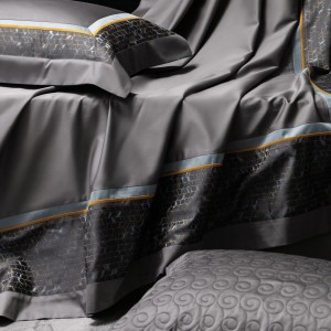 High class jacquard 4 pcs duvet cover purple 100s Australian cotton bed sheet bedding set wholesaler