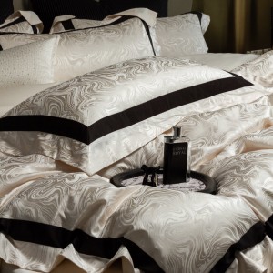 Luxury jacquard 4 pcs home textiles sliver duvet cover 100s Australian cotton bedding set supplier