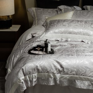 Luxury jacquard 4 pcs home textiles sliver duvet cover 100s Australian cotton bedding set supplier