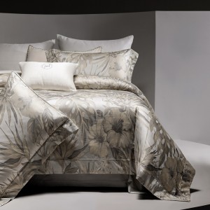 Luxury tencel cotton high eng grey yarn-dyed jacquard comfort bedding set