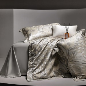 Luxury tencel cotton high eng grey yarn-dyed jacquard comfort bedding set