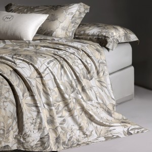 Luxury tencel cotton high eng grey yarn-dyed jacquard comfort bedding set