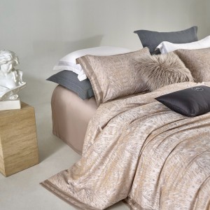 Premium yarn-dyed jacquard high quality tencel cotton pink bedding set