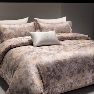 High-grade pink yarn-dyed jacquard Tencel Australian cotton skin-friendly four-piece bedding set