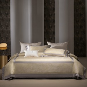 Lyocell Tencel yarn-dyed jacquard Champagne gold Australian cotton high-end bedding set