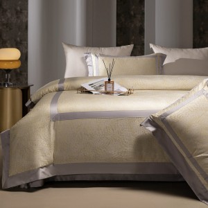 Lyocell Tencel yarn-dyed jacquard Champagne gold Australian cotton high-end bedding set