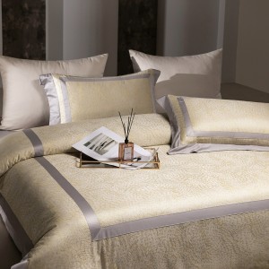 Lyocell Tencel yarn-dyed jacquard Champagne gold Australian cotton high-end bedding set