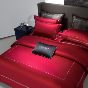 Fashionable 100S long-staple cotton exquisite embroidery breathable and comfortable four-piece bedding set