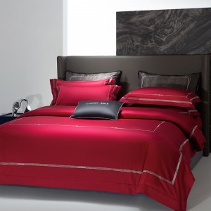 Fashionable 100S long-staple cotton exquisite embroidery breathable and comfortable four-piece bedding set