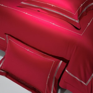 Fashionable 100S long-staple cotton exquisite embroidery breathable and comfortable four-piece bedding set