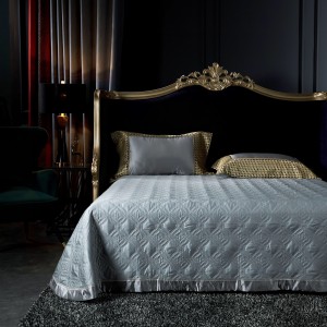 Grey Lace Quilt Cover Silk Cotton Pillow Cases Home Textile Queen Size Bed Linen Luxury  Bedding Set