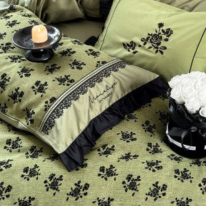 French style long staple cotton bed sheet embroidery 4 pcs home textiles bedding set