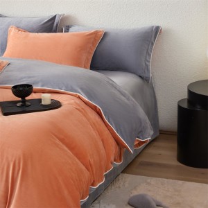 Orange Pillow Cover Exquisite Comforter Set Baby Fleece Velvet Fitted Sheet Bedding Set