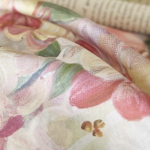 Light luxury pink floral digital printing wide edge patchwork quilt cover bedding set