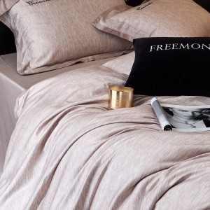 High-end soft 80 super fine denier Tencel cotton brushed texture nude feel 4 pcs high precision embroidery bedding set