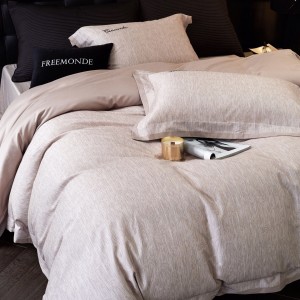 High-end soft 80 super fine denier Tencel cotton brushed texture nude feel 4 pcs high precision embroidery bedding set