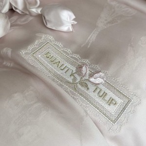 High quality embroidery home textiles white lyocell cotton bed sheet jacquard bedding set wholesaler