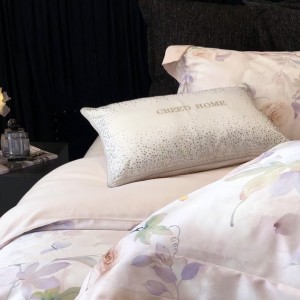 High quality 4pcs lyocell cotton plant digital printing duvet cover queen king home textiles patchwork bedding set supplier