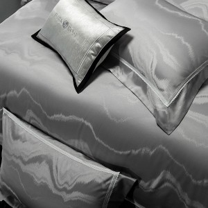 Spring and summer new Jacquard 100% Egyptian long staple cotton grey high-end bedding set