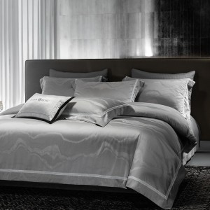 Spring and summer new Jacquard 100% Egyptian long staple cotton grey high-end bedding set