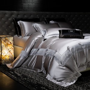 100S long-staple cotton yarn-dyed jacquard four-piece set Class A light luxury bedding set