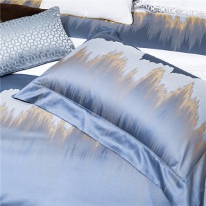 Jacquard Pillow Sham Pure Cotton Bed Sheets Blue Style Comforter Set Luxury Duvet Cover