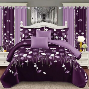 Microfiber Bedsheets Quilt Printed Bed Linen Pink Textile Polyester Pillow Slip Duvet Cover Set