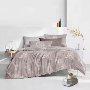 White Printing Microfiber Pillowcase Polyester Bed Sheets Home Textile Duvet Cover Set