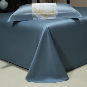 100% Cotton Pillowcases High Quality Quilt Cover Blue Jacquard Bed Sheets Elegant Luxury Duvet Cover Set