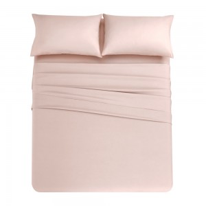 Solid Color Pink Pillowcases Simple Style Plain Pillow Case ODM Bed Linen Fitted Bed Sheets