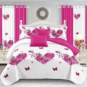 Printed Textile Comforter Set Microfiber Polyester Pillowcase Exquisite Bed Sheet Breathable Black Duvet Cover