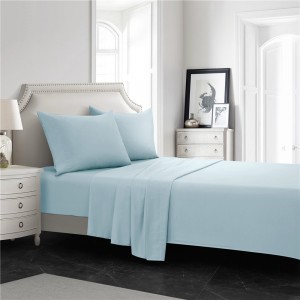 Solid Color Sky Blue Pillowcase Polyester Coverlets Fitted Sheet Premium Pillow Cases Bed Sheets