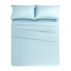 Solid Color Sky Blue Pillowcase Polyester Coverlets Fitted Sheet Premium Pillow Cases Bed Sheets