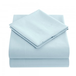 Solid Color Sky Blue Pillowcase Polyester Coverlets Fitted Sheet Premium Pillow Cases Bed Sheets