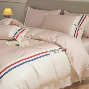 Embroidery 80s Xinjiang cotton blue pink high-grade skin-friendly bedding set